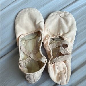 Capezio Cream Ballet Slippers with Elastic Straps
